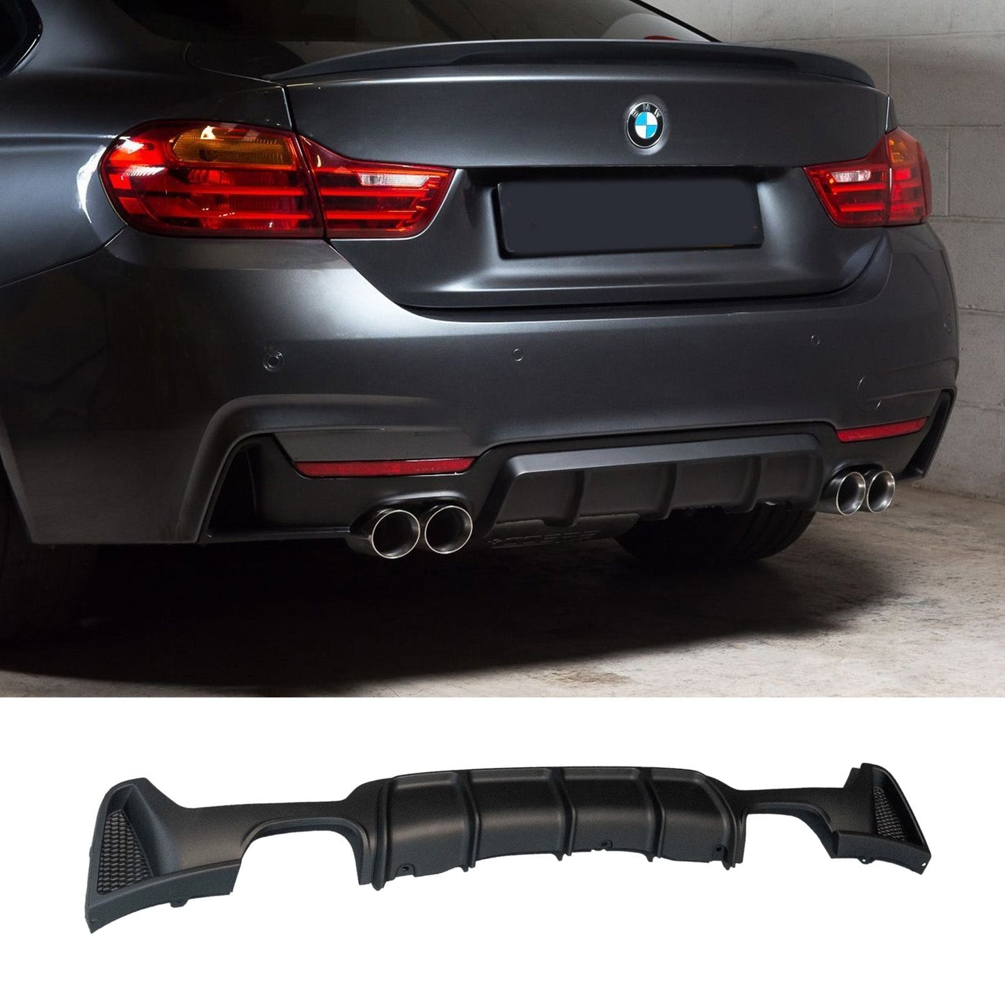 Bmw 4 Series F32 F36 M Sport 2014-2020 Rear Diffuser 00__00 In Matte Black - TMC Motorsport
