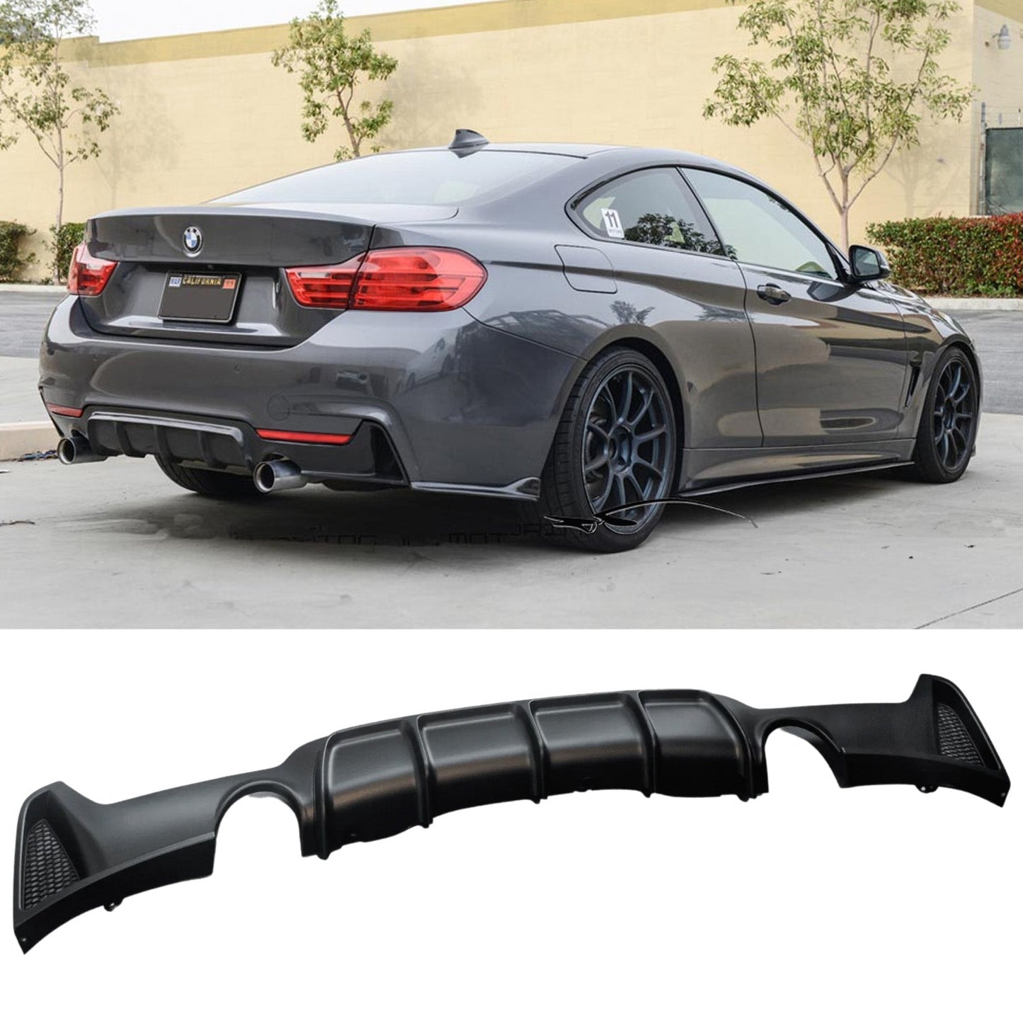 Bmw 4 Series F32 F36 M Sport 2014-2020 Rear Diffuser In Matte Black 0___0 - TMC Motorsport