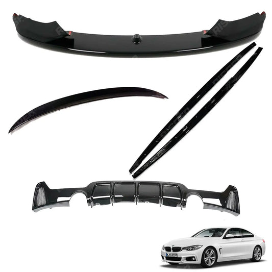 BMW 4 Series F32 M Sport 2014-2020 Gloss Black Full Aero Body Lip Kit - Diffuser 0___0