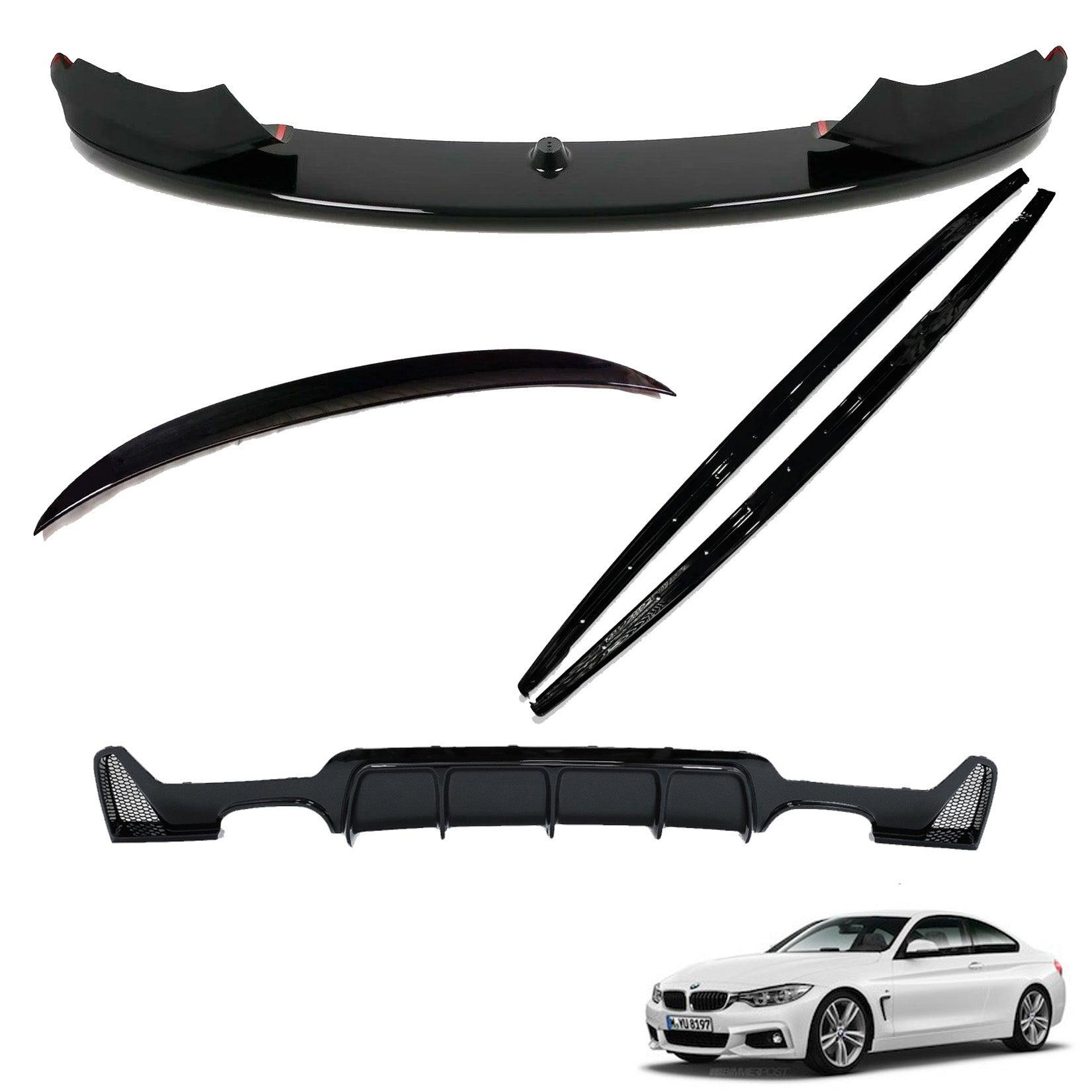 BMW 4 Series F32 M Sport 2014-2020 Gloss Black Full Aero Body Lip Kit - Diffuser 00__00 - TMC Motorsport