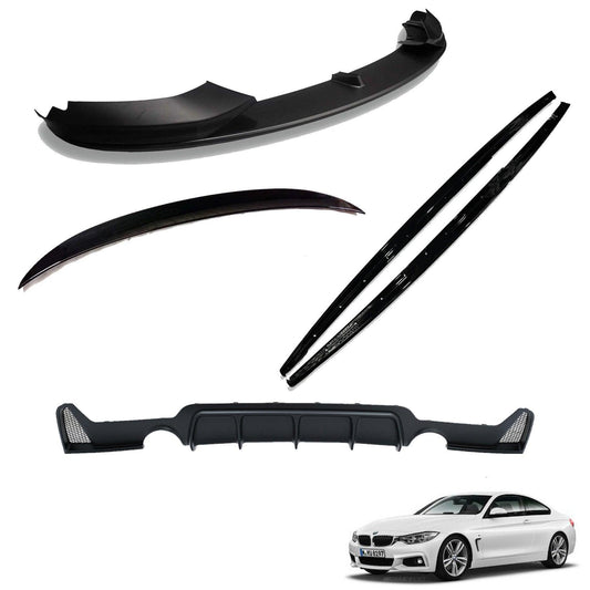 BMW 4 Series F32 M Sport 2014-2020 Matte Black Full Aero Body Lip Kit - Diffuser 0___0 - TMC Motorsport