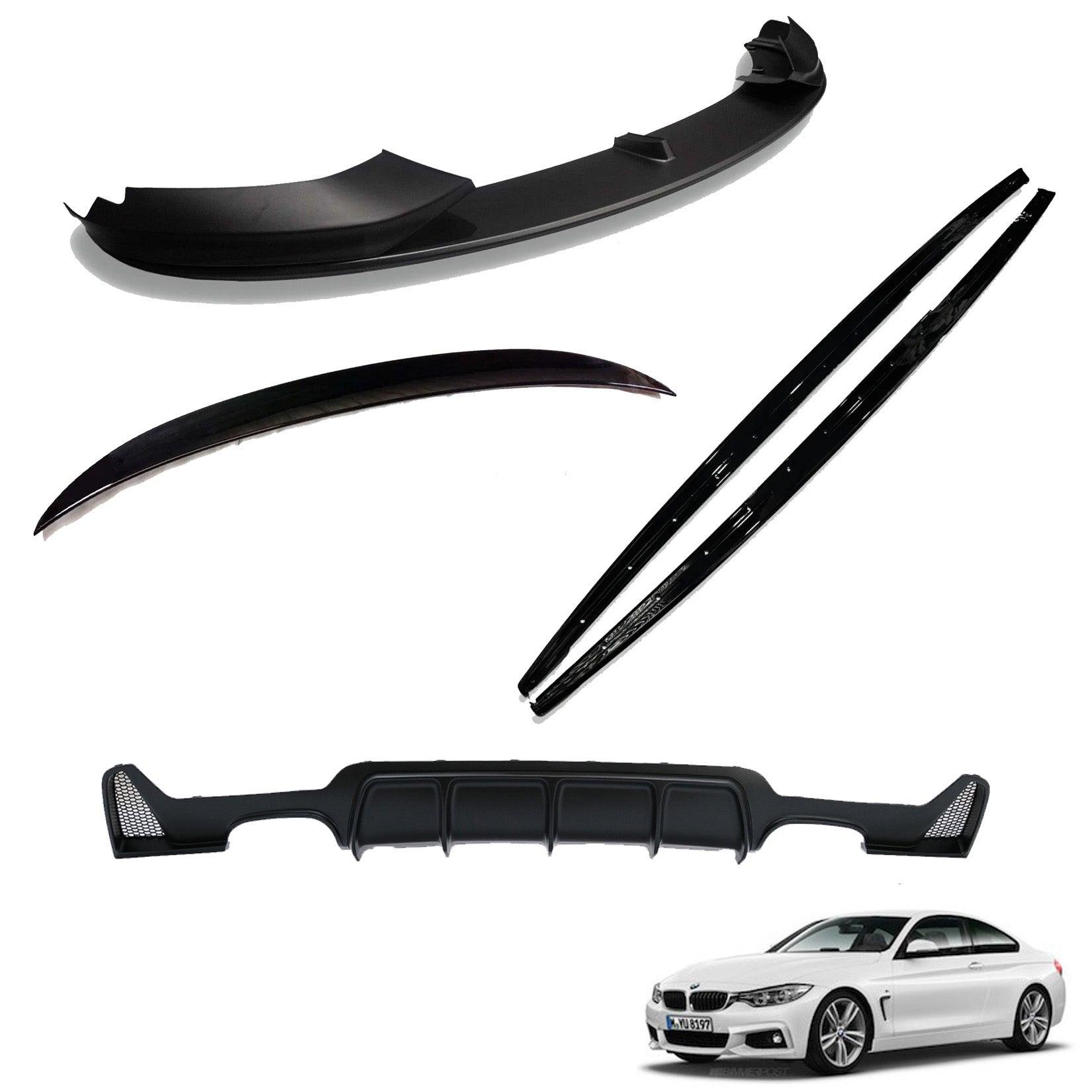 BMW 4 Series F32 M Sport 2014-2020 Matte Black Full Aero Body Lip Kit - Diffuser 00__00 - TMC Motorsport