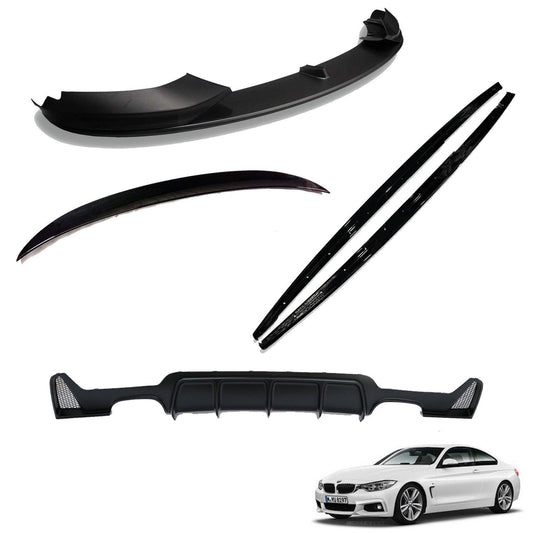 BMW 4 Series F32 M Sport 2014-2020 Matte Black Full Aero Body Lip Kit - Diffuser 00__00 - TMC Motorsport