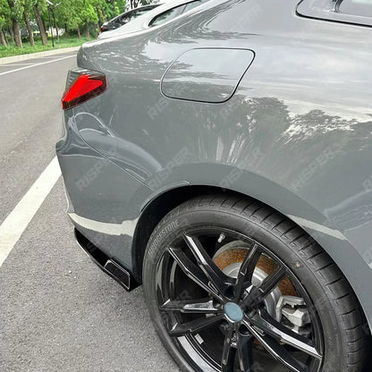 BMW 4 SERIES G22 G23 M SPORT 2020+ REAR BUMPER CORNER SPLITTERS IN GLOSS BLACK