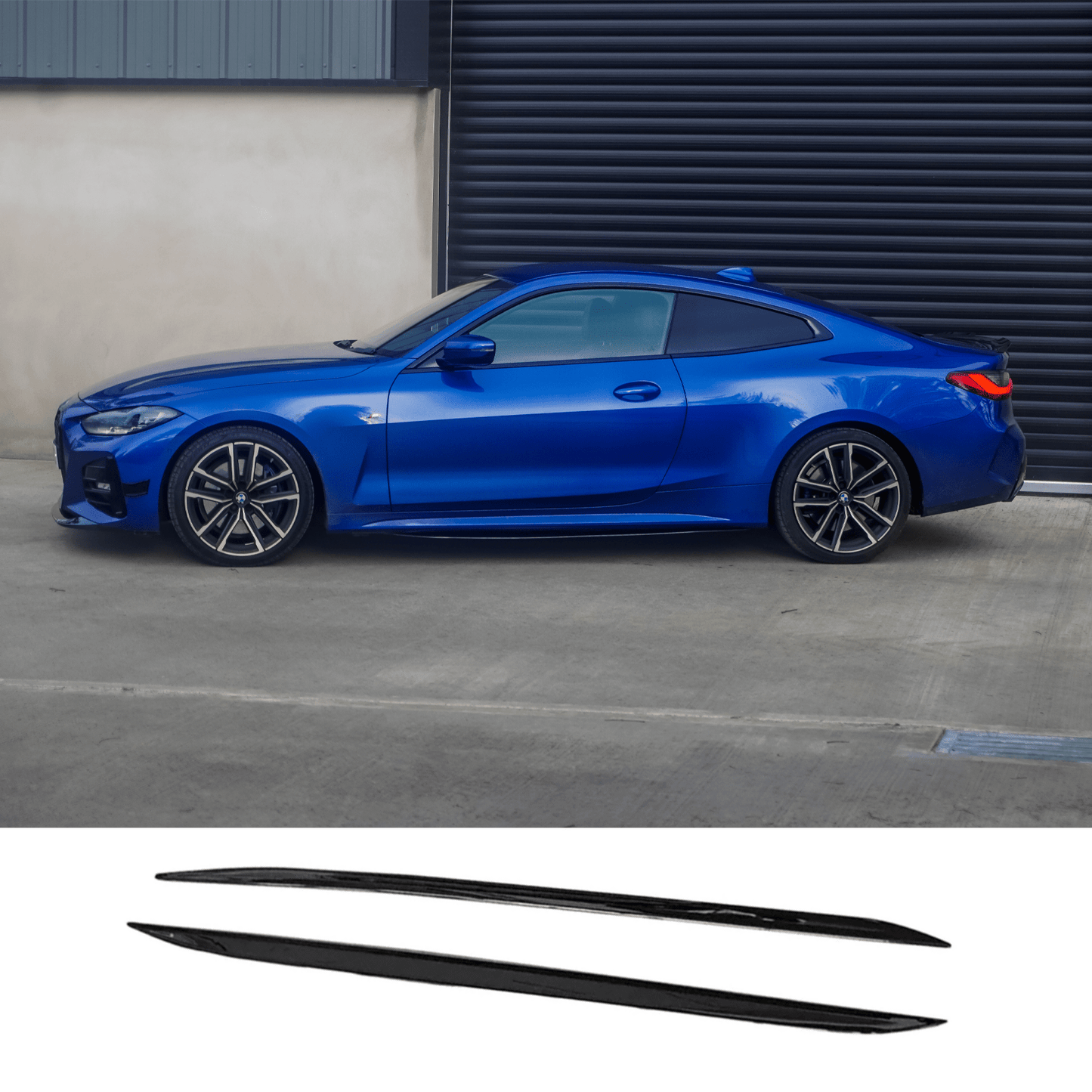 BMW 4 Series G22 M Sport 2020+ Side Skirt Splitters in Gloss Black - TMC Motorsport