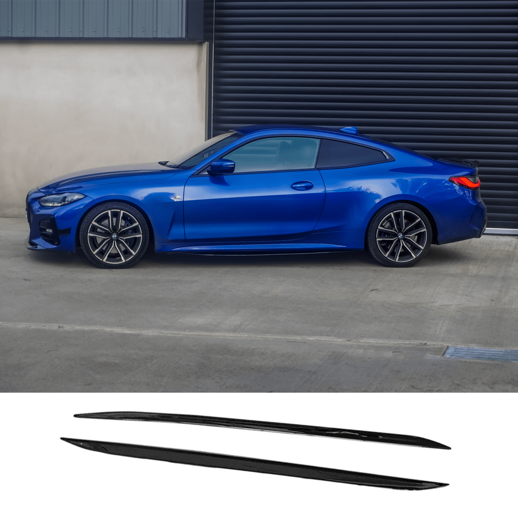 BMW 4 Series G22 M Sport 2020+ Side Skirt Splitters in Gloss Black - TMC Motorsport