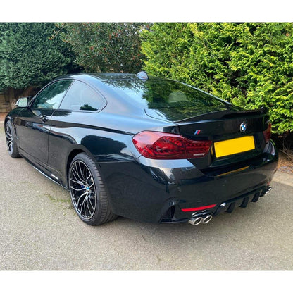 BMW 4 Series M Sport F32 F36 - Gloss Black Rear Diffuser Single Side Dual Tip - TMC Motorsport