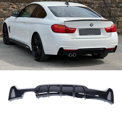 BMW 4 Series M Sport F32 F36 - Gloss Black Rear Diffuser Single Side Dual Tip - TMC Motorsport