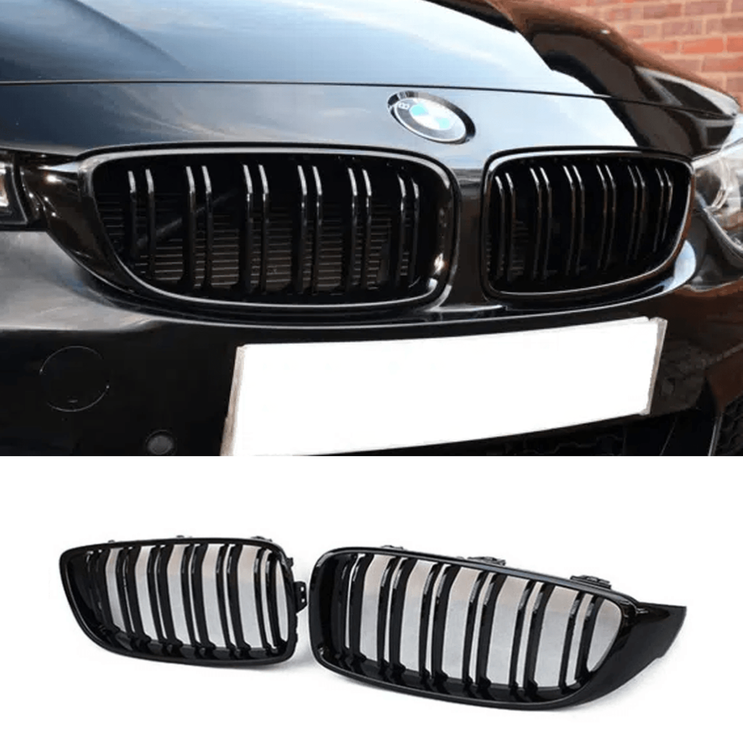 BMW 4 Series M Sport F32/F36 M4 Style Front Grill Gloss Black - TMC Motorsport