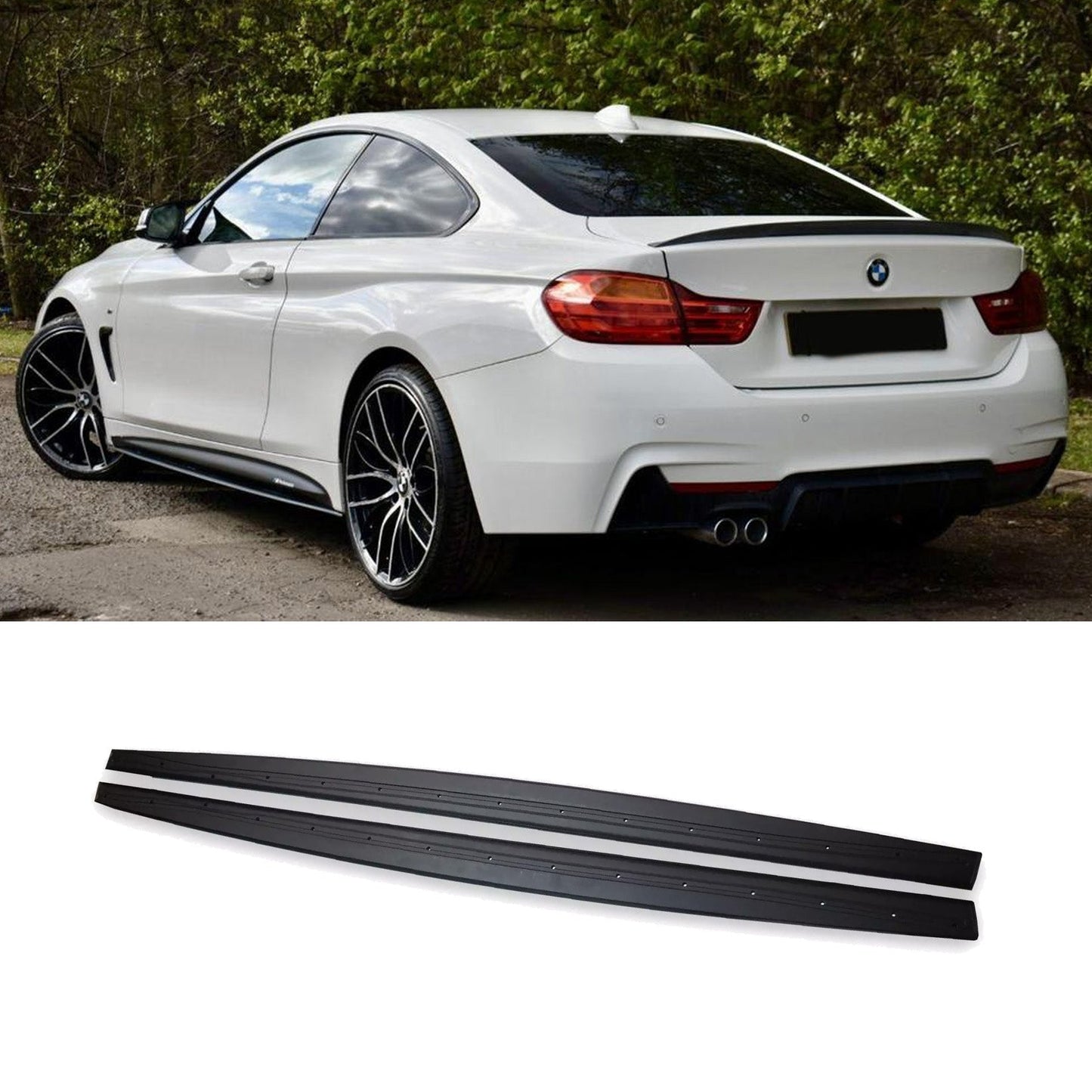 BMW 4 Series M Sport Side Skirt Splitters - F32/F36 - Matte Black - TMC Motorsport