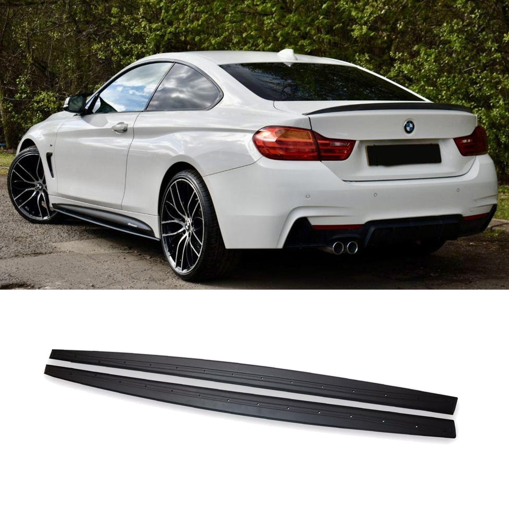 BMW 4 Series M Sport Side Skirt Splitters - F32/F36 - Matte Black - TMC Motorsport