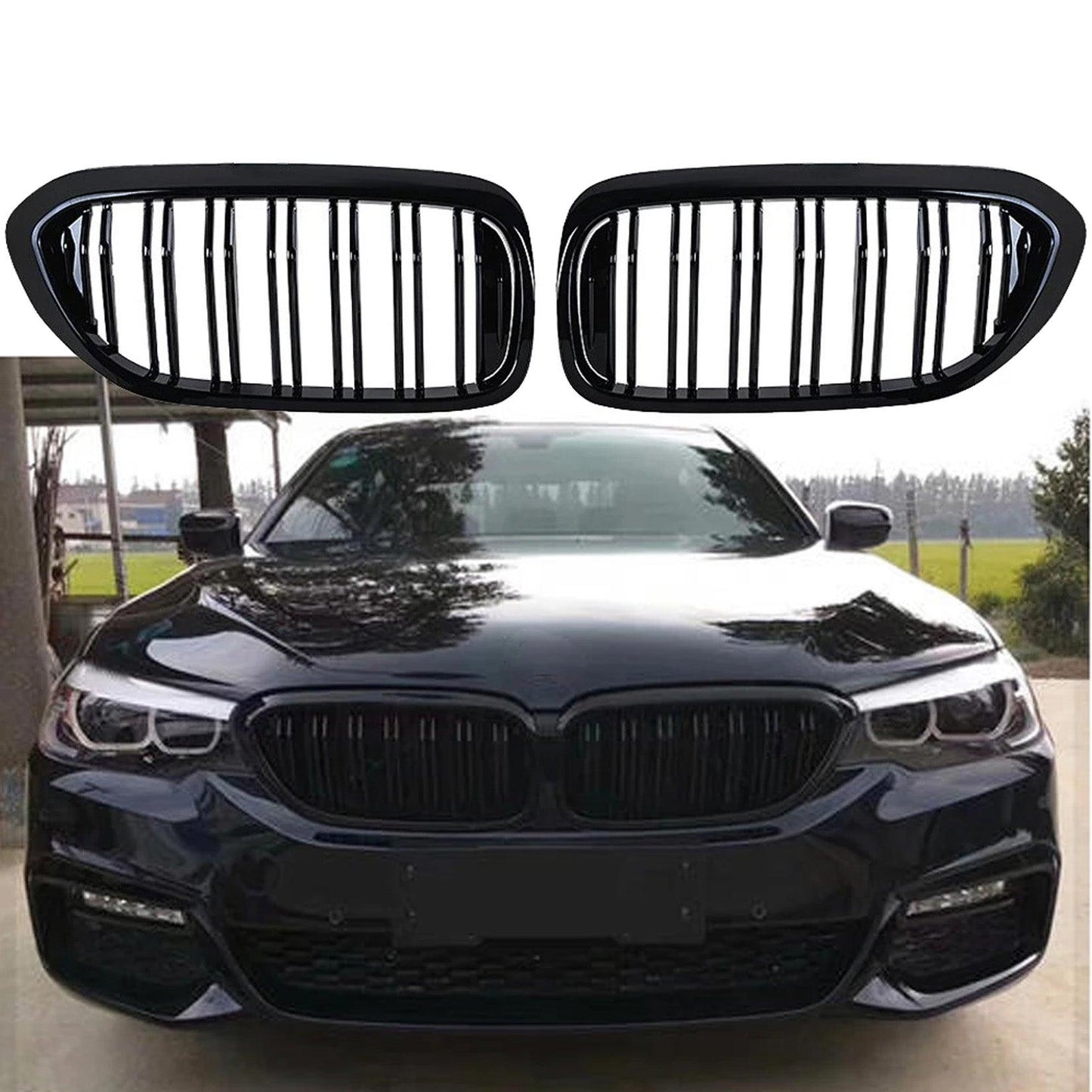 BMW 5 Series G30 G31 Pre LCI 2017-2020 M5 Look Dual Slat Upgrade Front Grill - TMC Motorsport