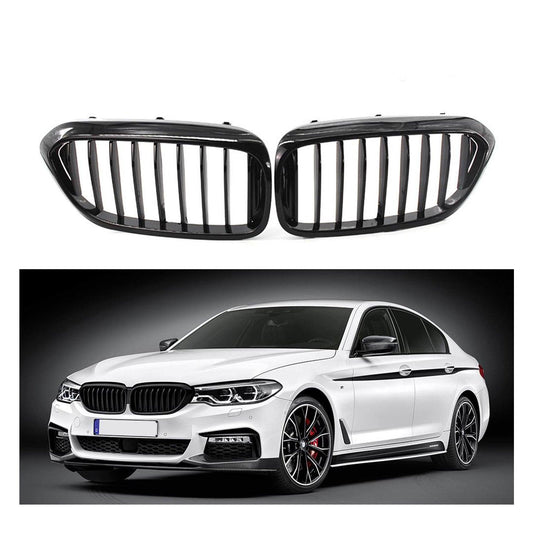 BMW 5 Series G30 G31 Pre LCI 2017-2020 M5 Style Solid Slat Upgrade Front Grill In Gloss Black - TMC Motorsport