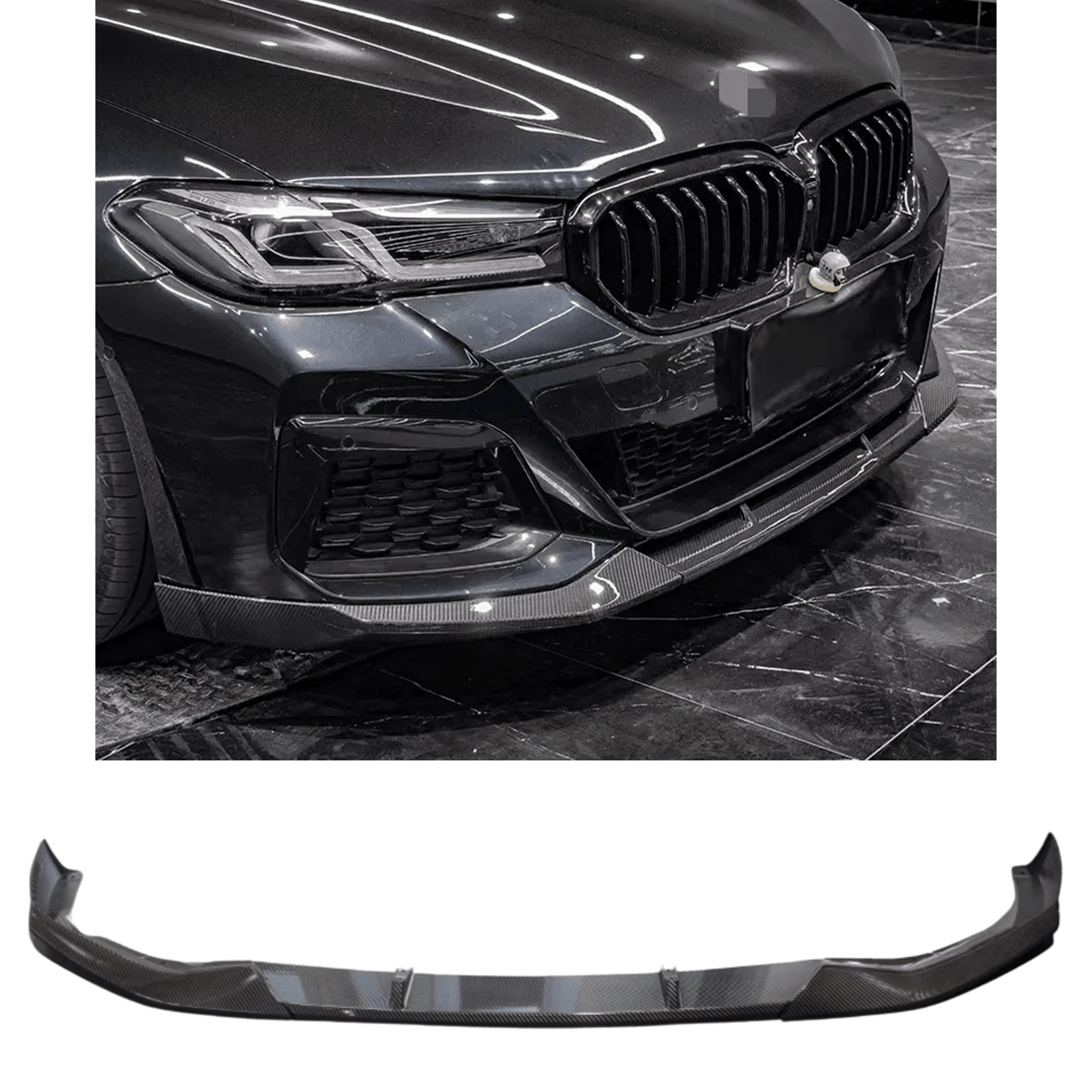 Bmw 5 Series G30 M Sport 2021+ LCI Front Splitter In Carbon Look - TMC Motorsport
