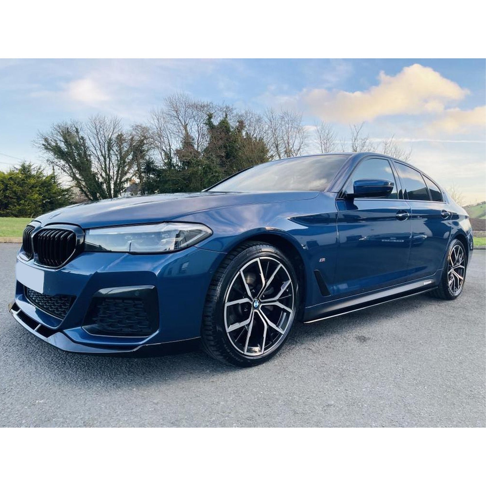BMW 5 Series G30 M Sport LCI Facelift 2021+ Gloss Black Front Splitter Lip - TMC Motorsport