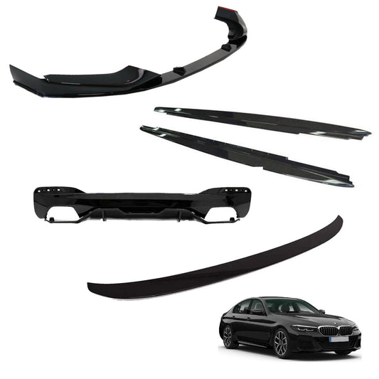 BMW 5 Series G30 M Sport Pre LCI 2017-2020 Full Gloss Black Aero Body Lip Kit - TMC Motorsport