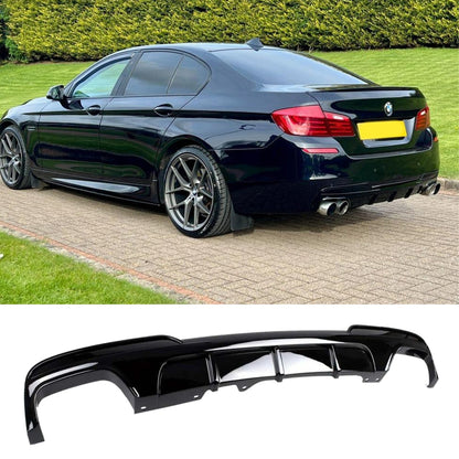 BMW 5 Series M Sport F10 F11 - Gloss Black Rear Diffuser with Quad Exit - TMC Motorsport