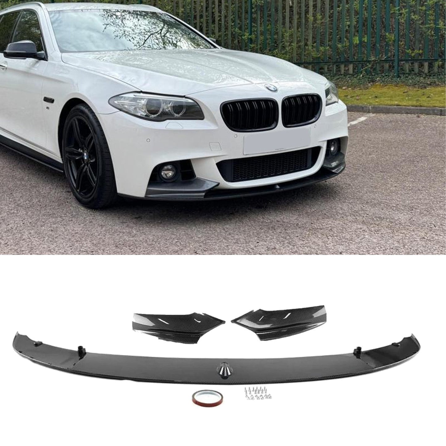 BMW 5 Series M Sport F10 F18 2010-2017 Front Splitter in Carbon Look - TMC Motorsport