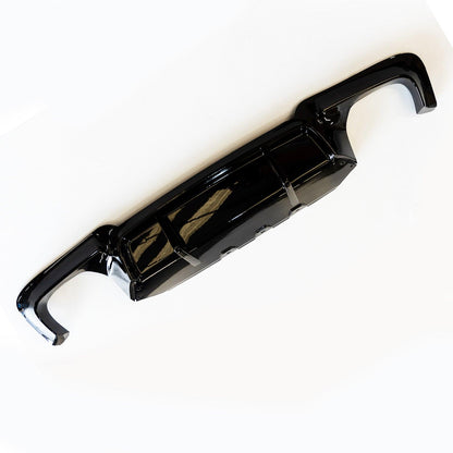 BMW 5 Series M Sport F10 F18 2011-2017 V Style Gloss Black Rear Bumper Diffuser - TMC Motorsport