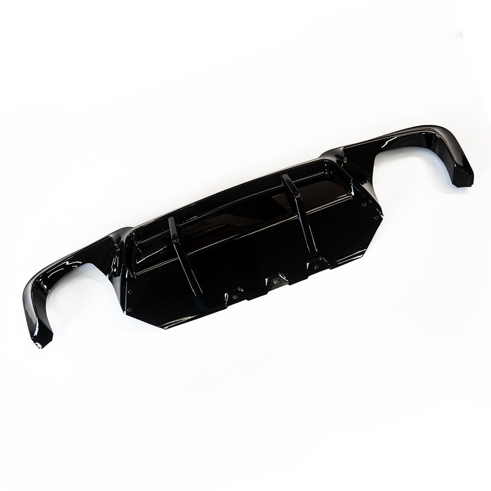 BMW 5 Series M Sport F10 F18 2011-2017 V Style Gloss Black Rear Bumper Diffuser - TMC Motorsport