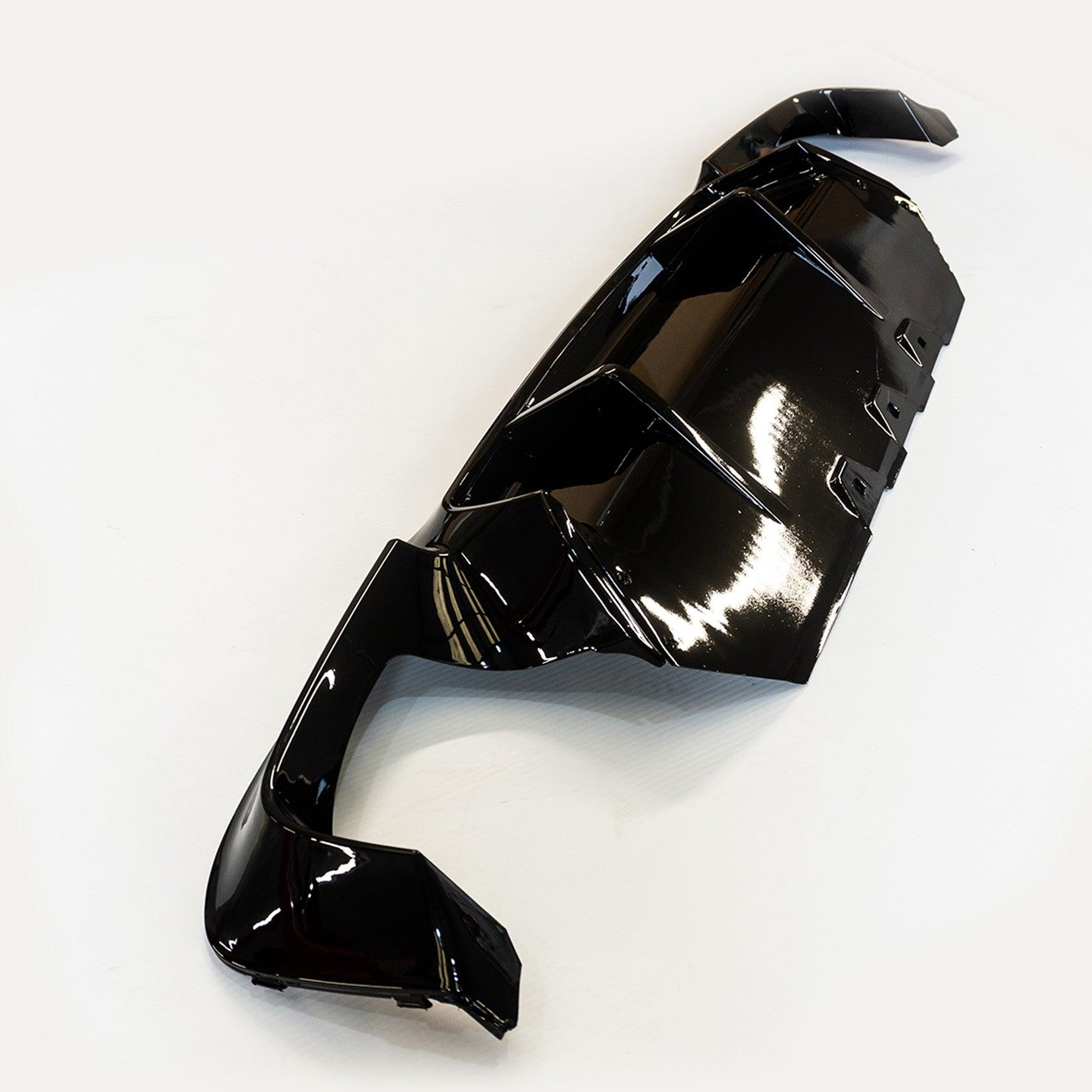 BMW 5 Series M Sport F10 F18 2011-2017 V Style Gloss Black Rear Bumper Diffuser - TMC Motorsport