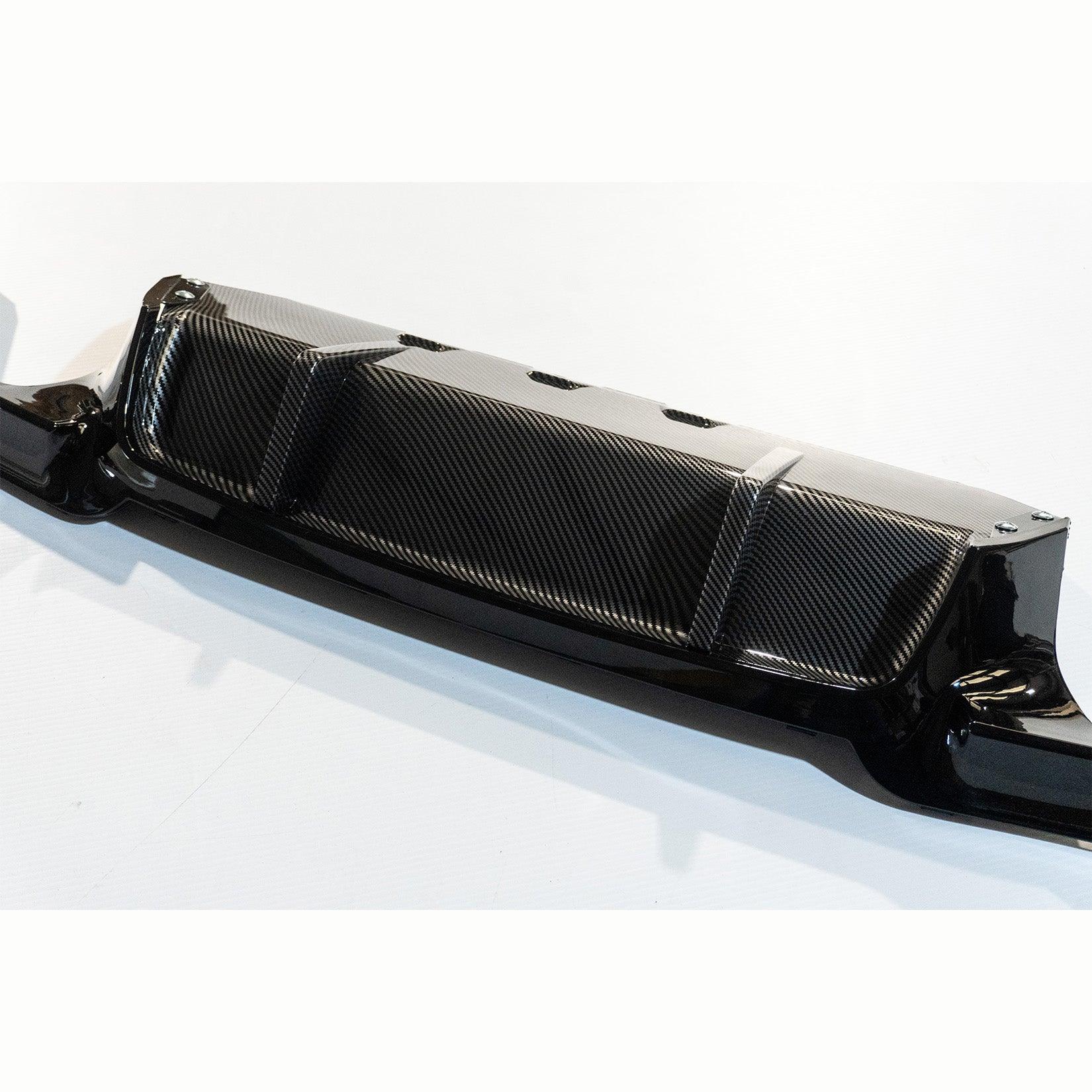 BMW 5 Series M sport F10 F18 2011-2017 V Style Rear Bumper Diffuser in Carbon Look - TMC Motorsport