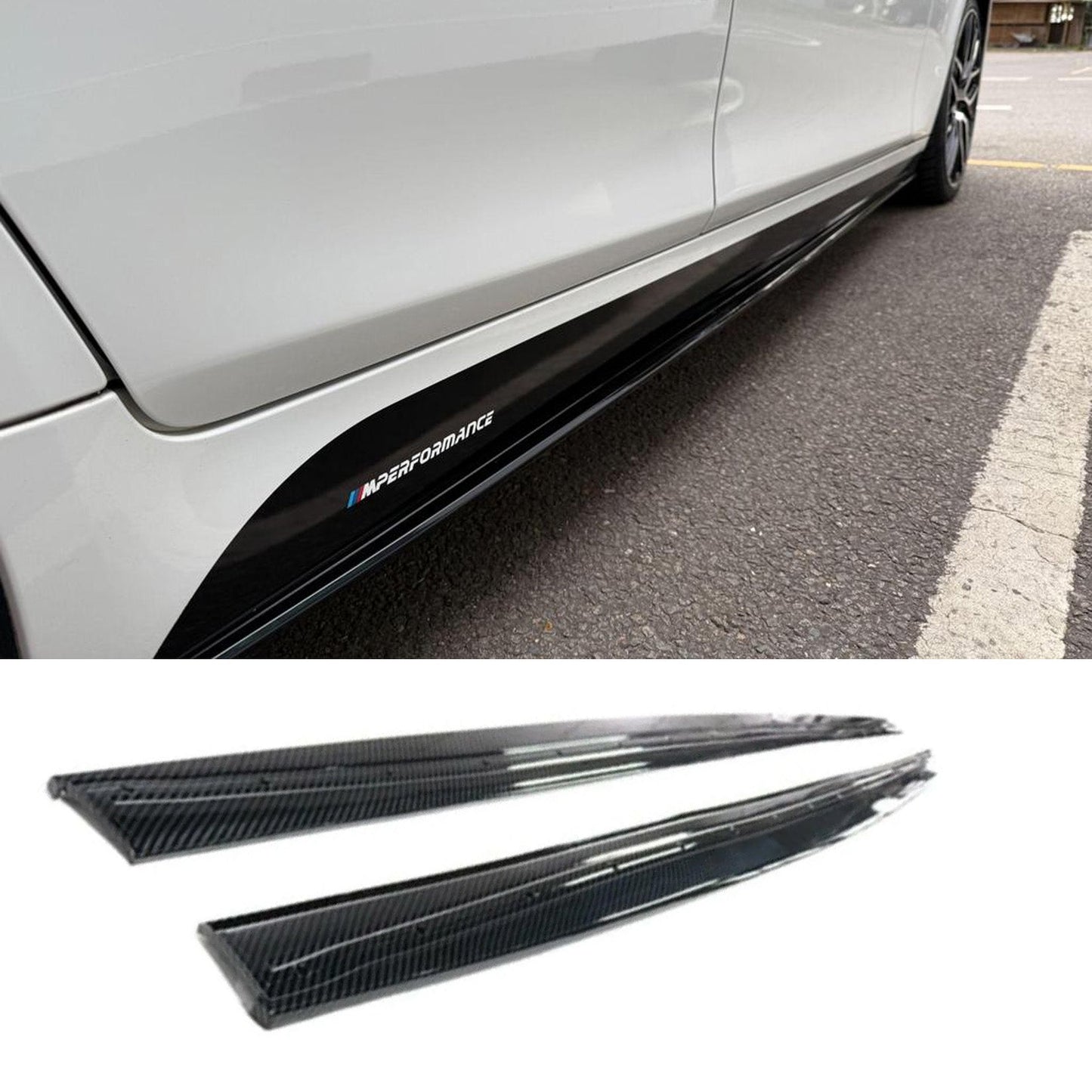 BMW 5 Series M Sport F10 F18 Side Skirt Splitters in Carbon Look - TMC Motorsport
