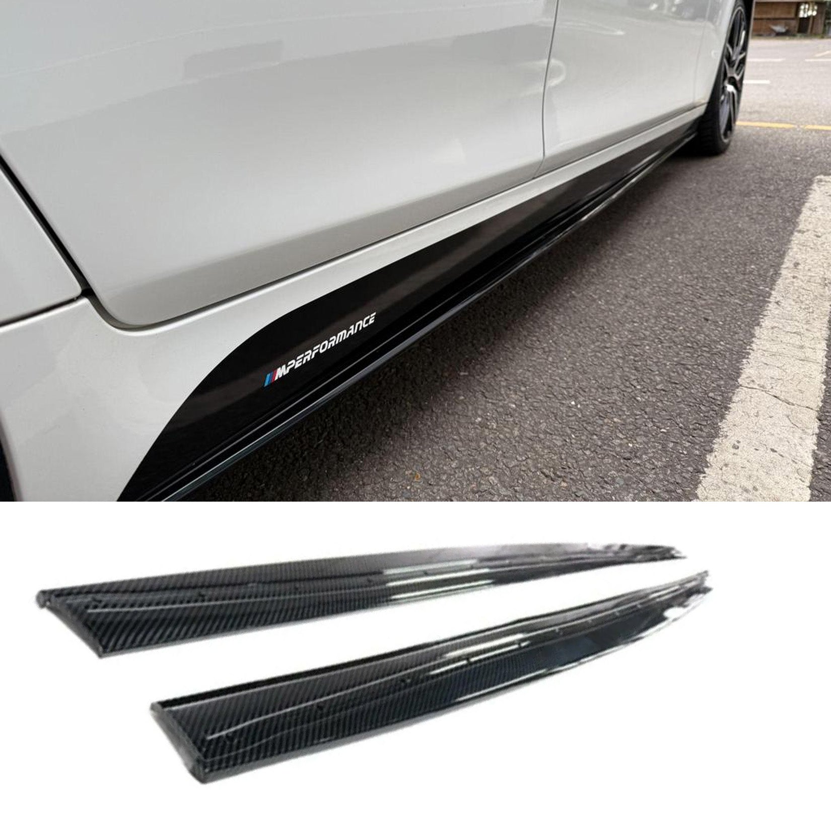 BMW 5 Series M Sport F10 F18 Side Skirt Splitters in Carbon Look - TMC Motorsport
