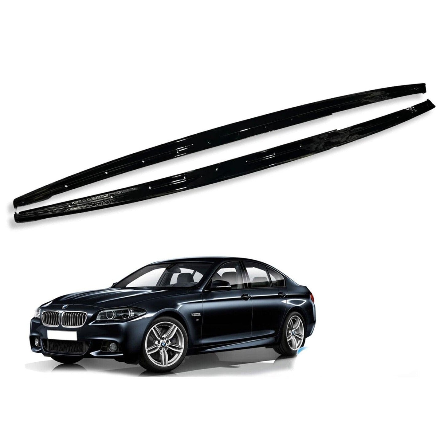 BMW 5 Series M Sport F10 F18 Side Skirt Splitters in Gloss Black - TMC Motorsport