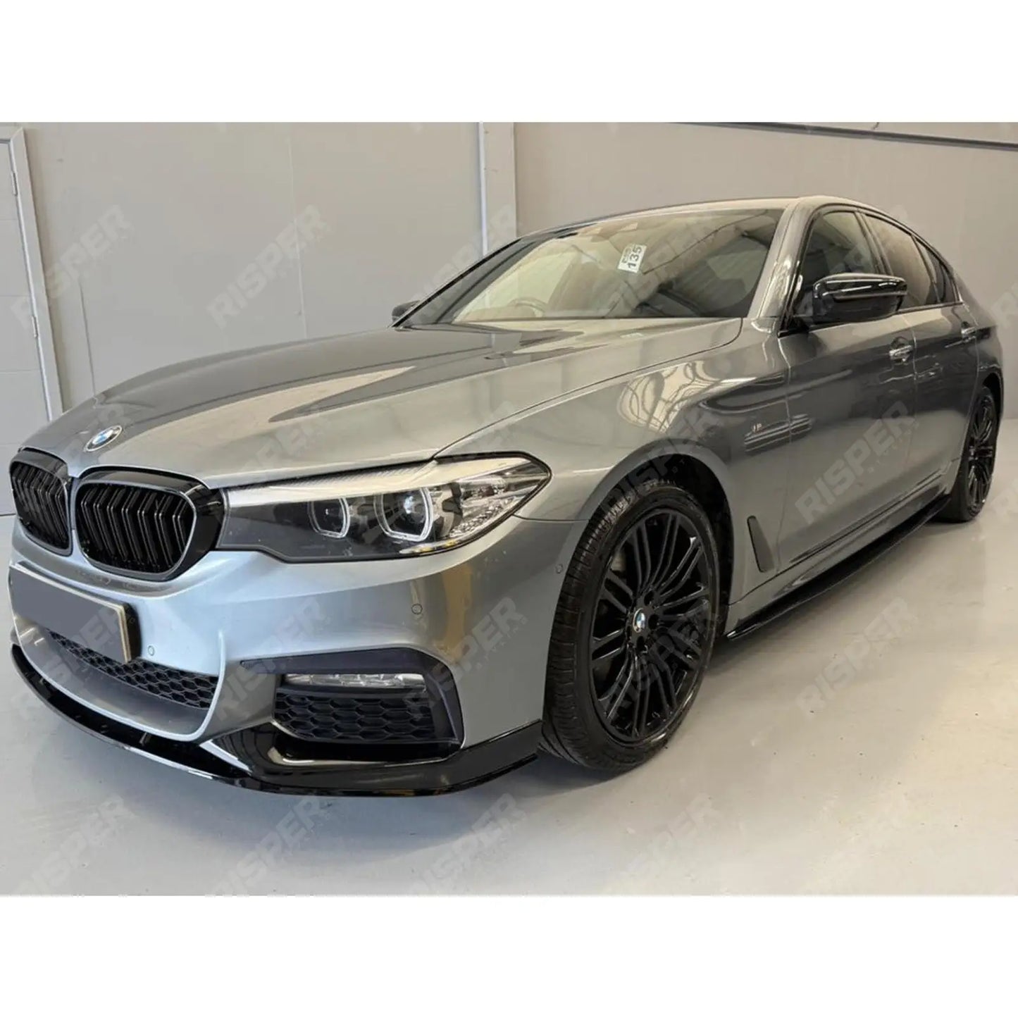 BMW 5 Series M Sport G30 G31 2017-2020 (pre-LCI) Front Splitter In Gloss Black