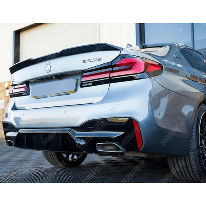 BMW 5 Series M Sport G30 G31 2017-2024 M5 Look Rear Diffuser - Quad Exit Gloss Black