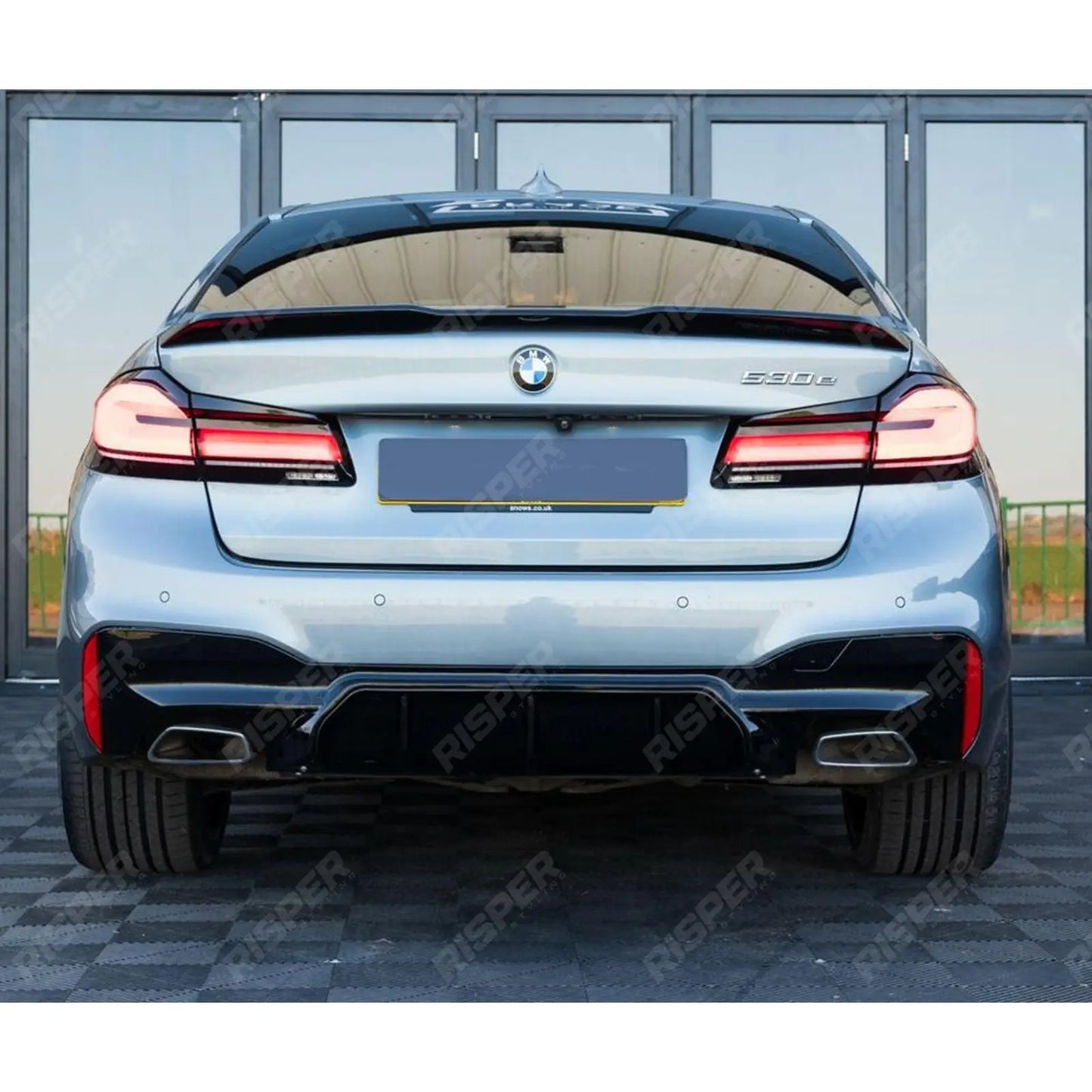 BMW 5 Series M Sport G30 G31 2017-2024 M5 Look Rear Diffuser - Quad Exit Gloss Black