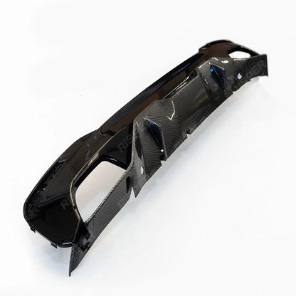 BMW 5 Series M Sport G30 G31 2017-2024 MP Rear Diffuser - Dual Exit Gloss Black & Carbon Look