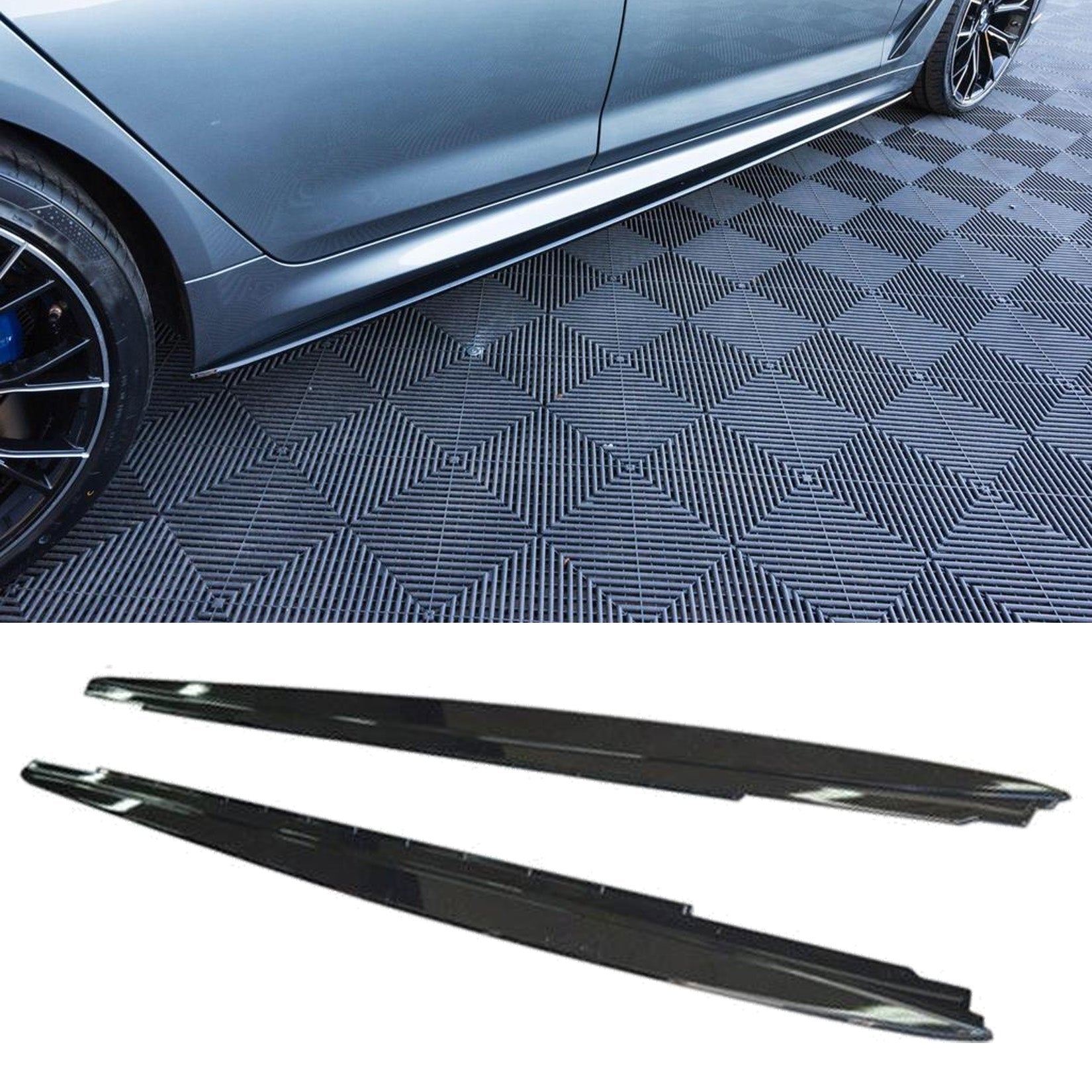 BMW 5 Series M Sport G30 G31 2017+ Side Skirt Splitters In Gloss Black - TMC Motorsport