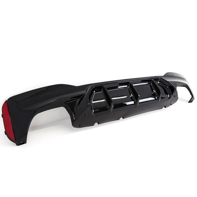 BMW 5 Series M Sport G30 G31 (pre LCI 2017-2020) M5 Look Rear Diffuser - Quad Exit Gloss Black - TMC Motorsport