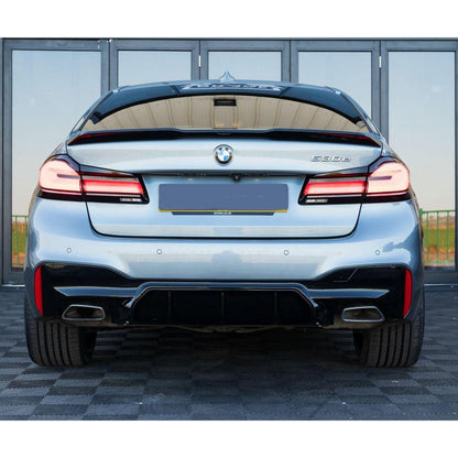 BMW 5 Series M Sport G30 G31 (pre LCI 2017-2020) M5 Look Rear Diffuser - Quad Exit Gloss Black - TMC Motorsport