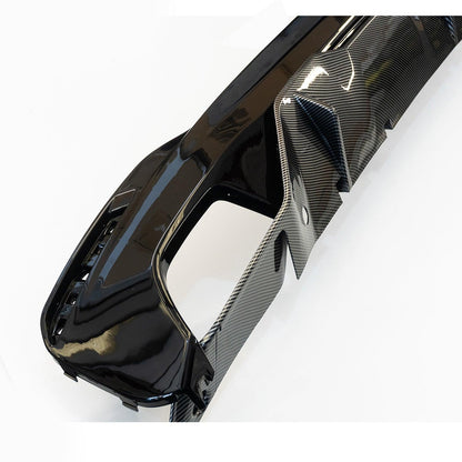 BMW 5 Series M Sport G30 G31 (pre LCI 2017-2020) MP Rear Diffuser - Dual Exit Gloss Black & Carbon Look - TMC Motorsport