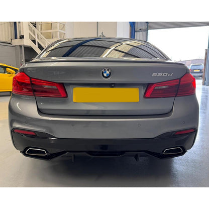 BMW 5 Series M Sport G30 G38 (pre-LCI 2017-2020) MP Rear Diffuser - Dual Exit Gloss Black - TMC Motorsport