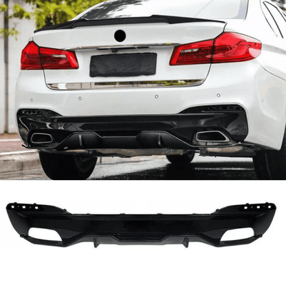 BMW 5 Series M Sport G30 G38 (pre-LCI 2017-2020) MP Rear Diffuser - Dual Exit Gloss Black - TMC Motorsport