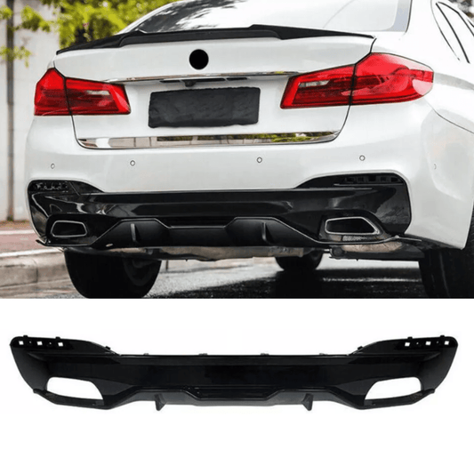BMW 5 Series M Sport G30 G38 (pre-LCI 2017-2020) MP Rear Diffuser - Dual Exit Gloss Black - TMC Motorsport
