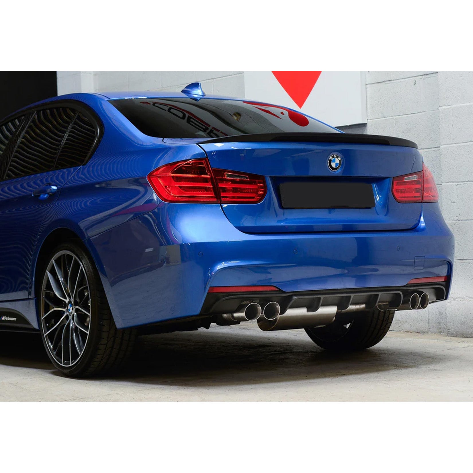 Bmw F30 F35 M Sport Quad Exit Rear Diffuser - Matte Black - TMC Motorsport