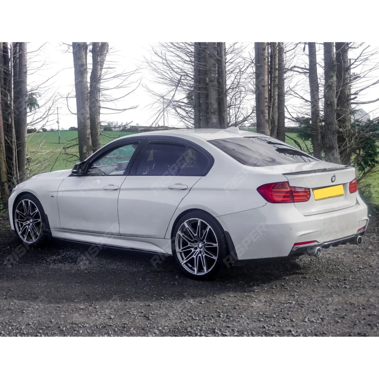 Bmw F30 F35 M Sport Single Tip Twin Exit Rear Diffuser - Carbon Look