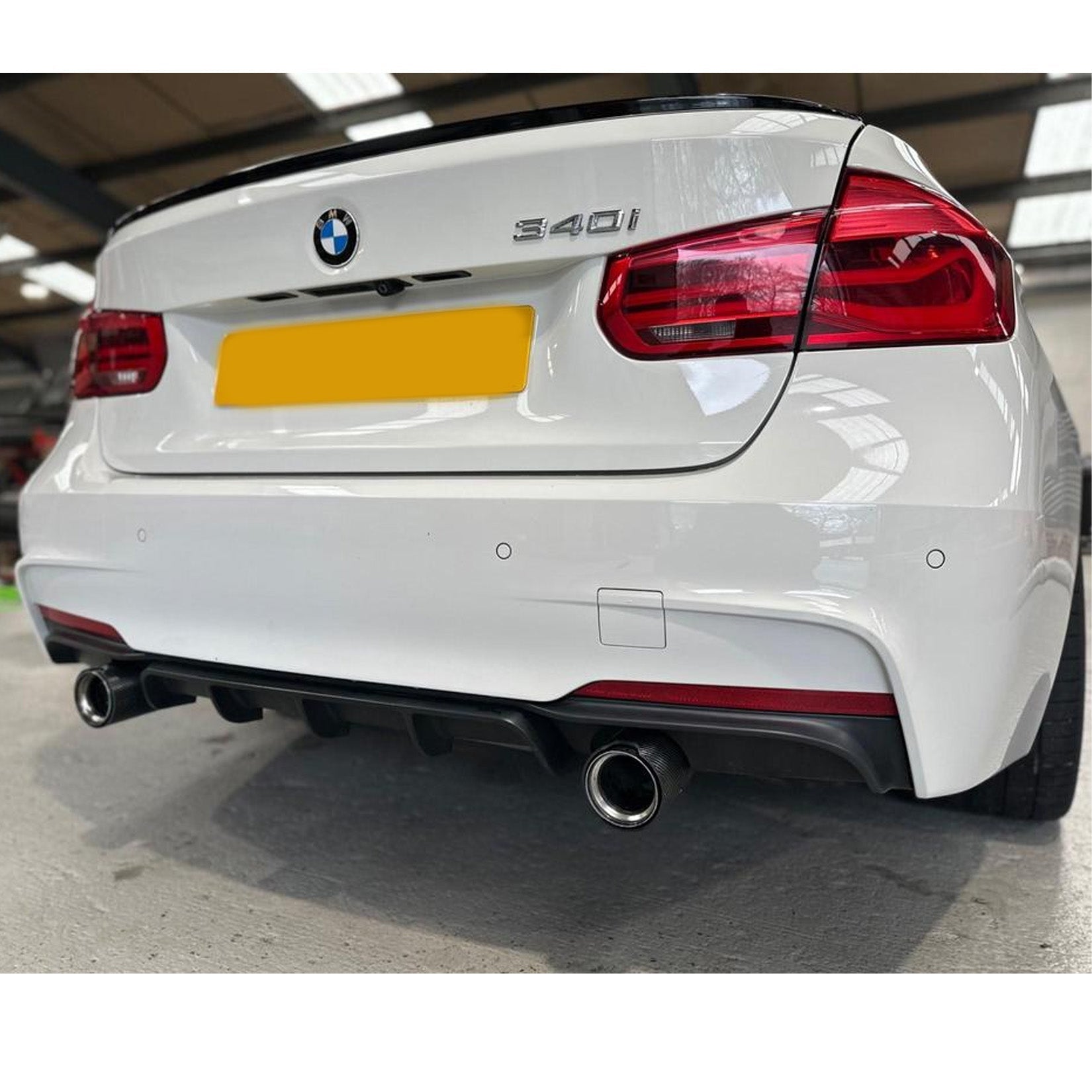 Bmw F30 F35 M Sport Single Tip Twin Exit Rear Diffuser In Matte Black - TMC Motorsport