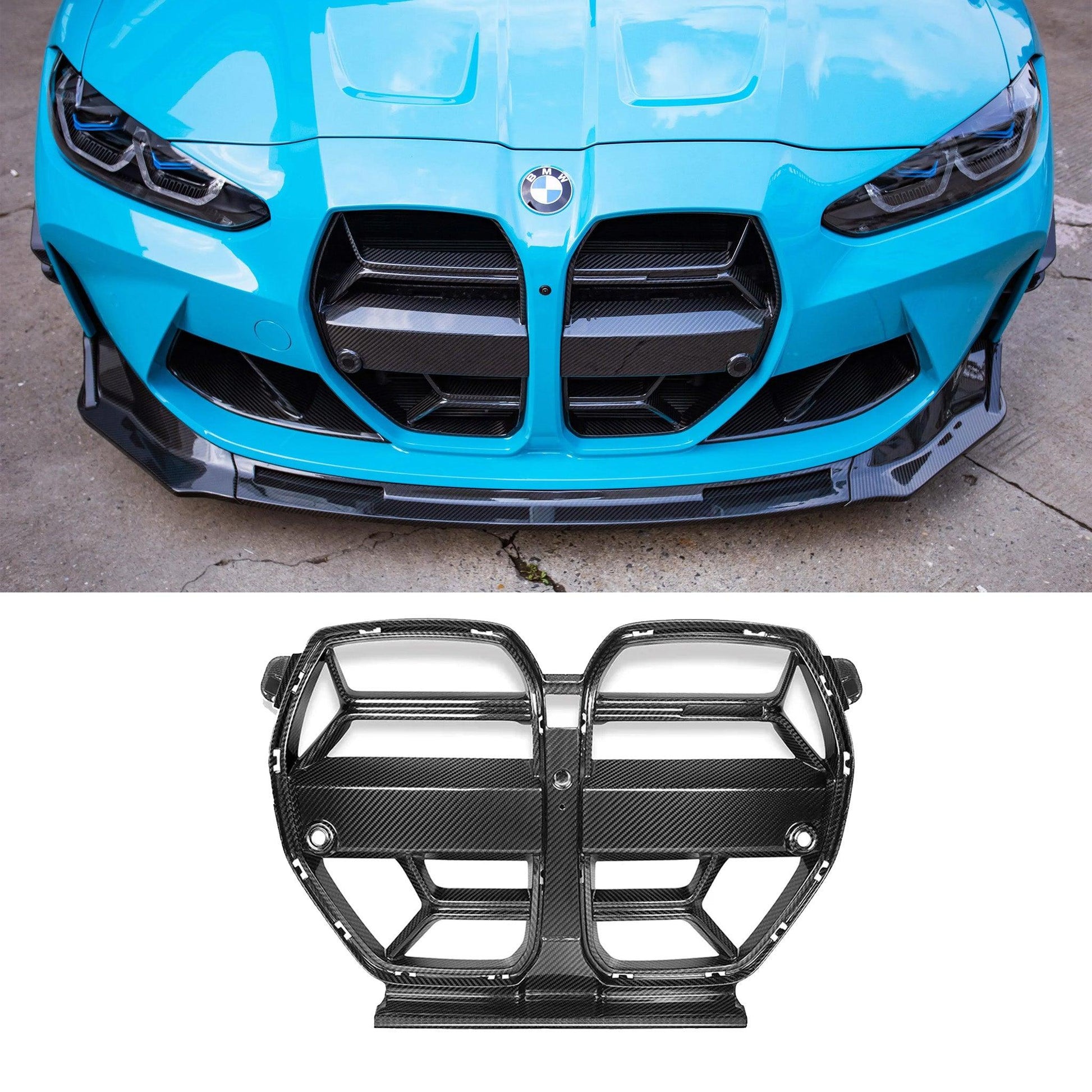 BMW G80 G81 M3 G82 G83 M4 CSL Dry Carbon Fiber Front Kidney Grill - With or Without ACC - TMC Motorsport