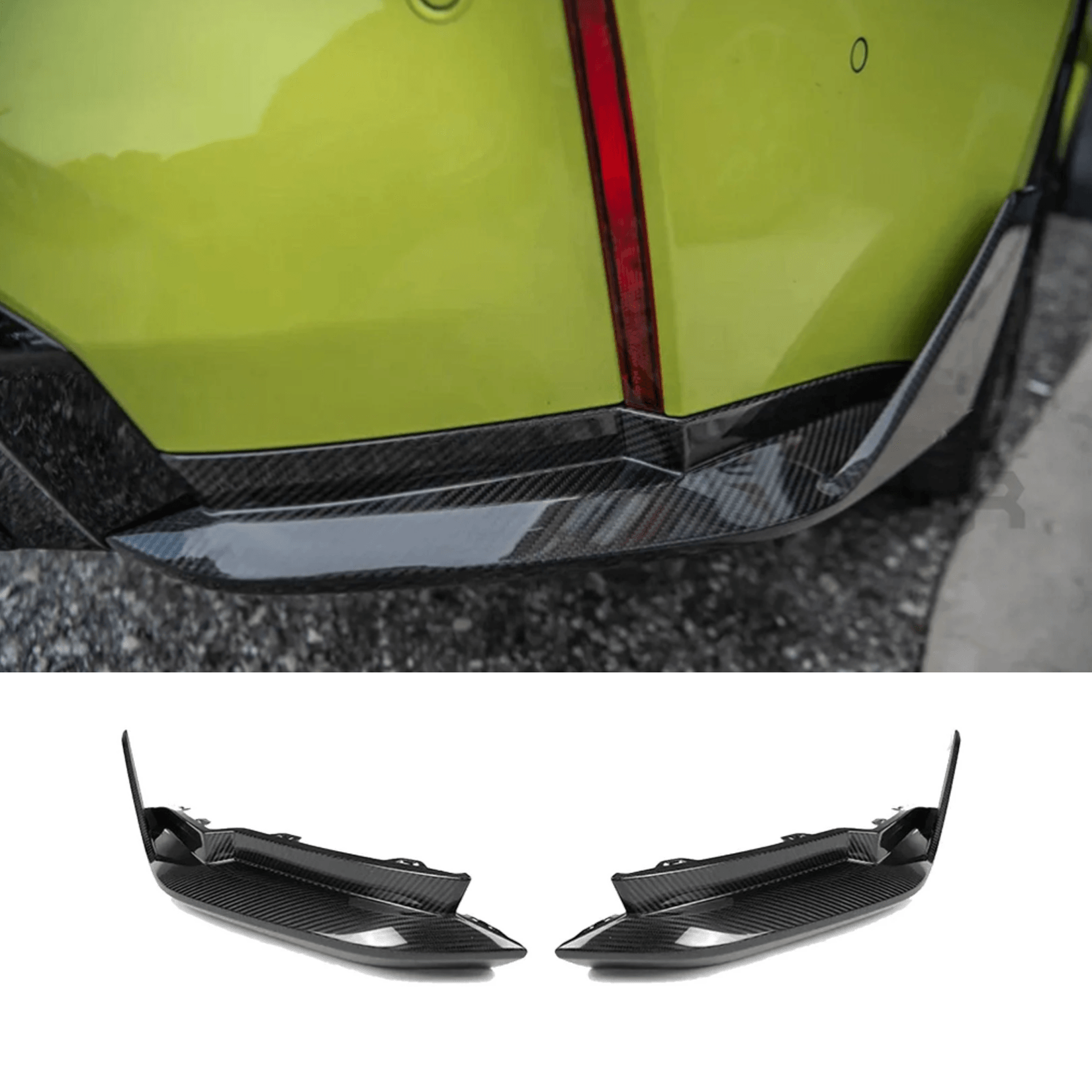 BMW M3 G80 - PRE PREG CARBON FIBRE M PERFORMANCE REAR BUMPER WINGLETS - TMC Motorsport