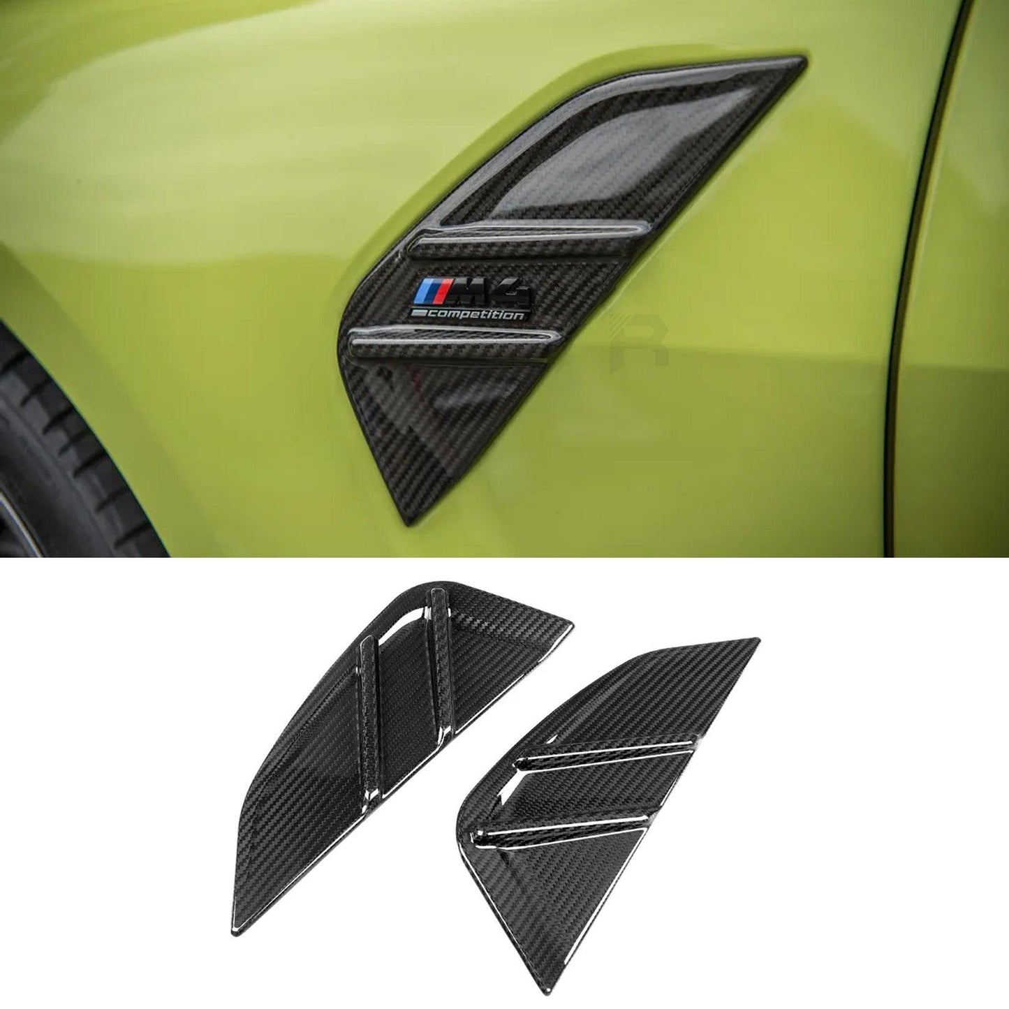 BMW M3 M4 G80 G82 - Dry Carbon Fiber Side Fender Badge Covers - TMC Motorsport