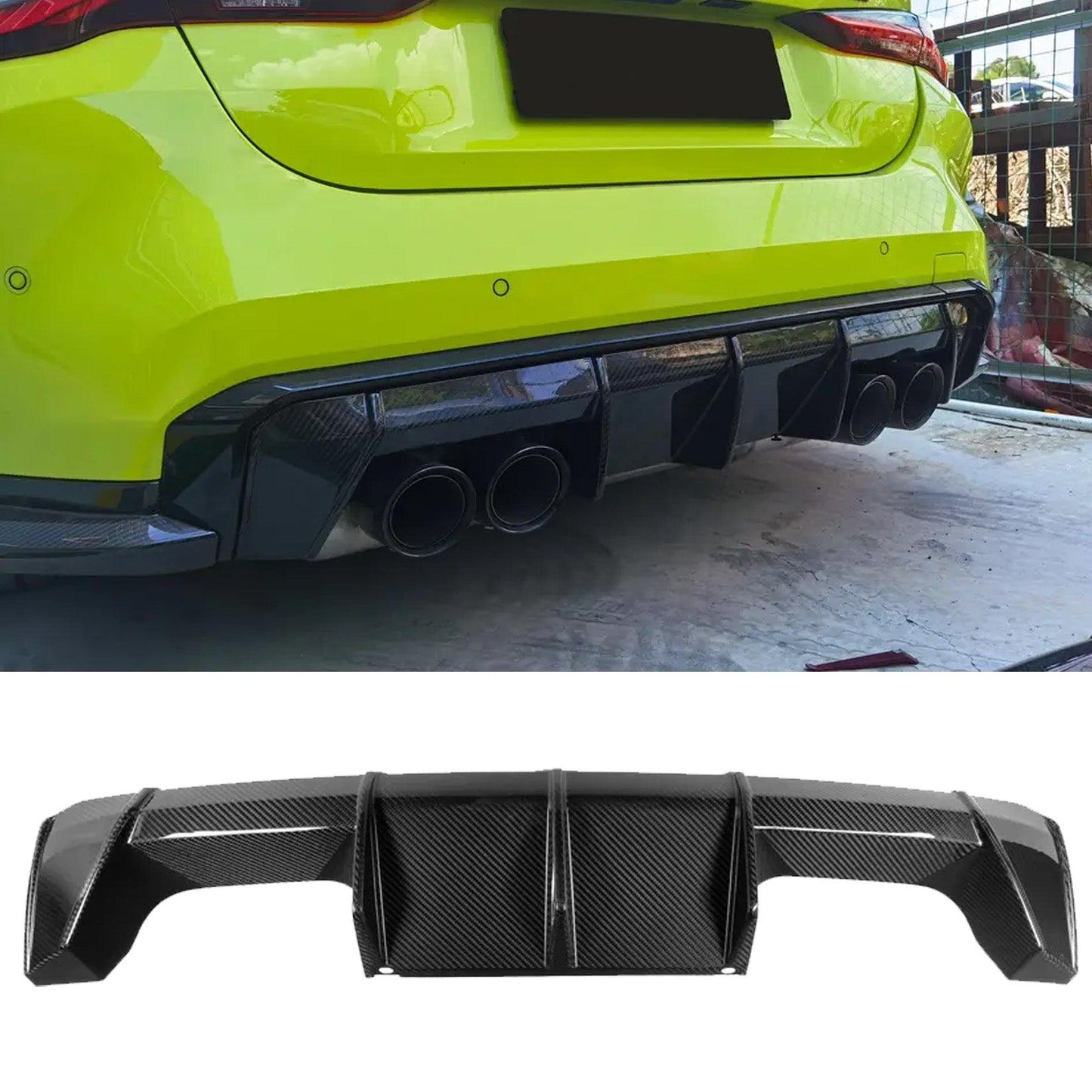 BMW M3 M4 G80 G82 G83 - Pre Preg Carbon Fibre Performance Style Rear Diffuser - TMC Motorsport