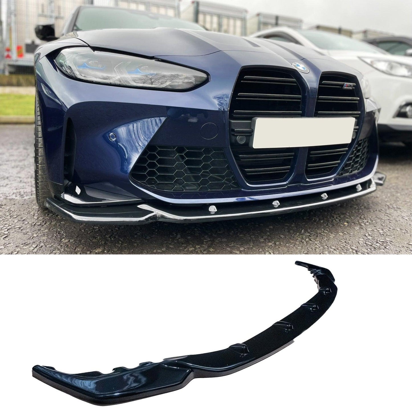 BMW M4 G82 M3 G80 2021+ - RISPER Front Splitter Lip in Gloss Black - TMC Motorsport