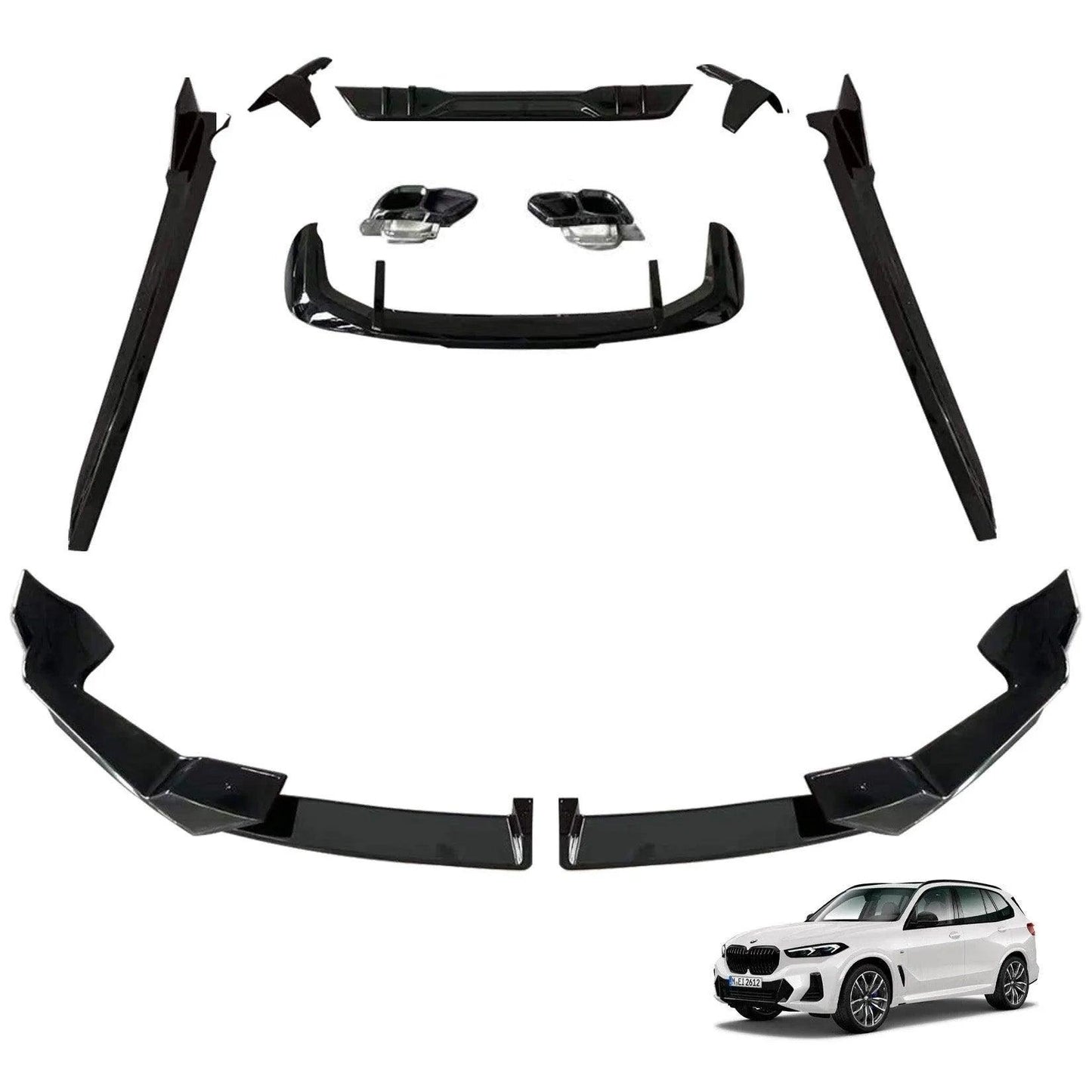 BMW X5 G05 LCI M Sport 2023+ Gloss Black Aero Kit by RISPER - TMC Motorsport