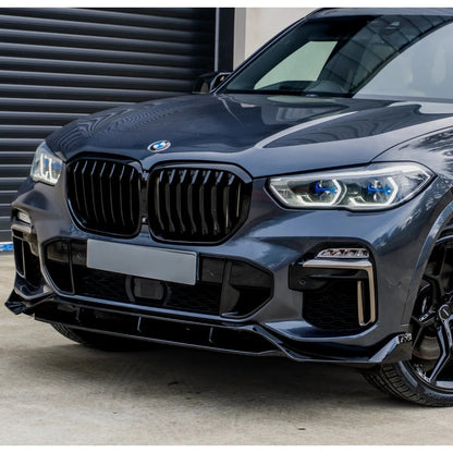 BMW X5 G05 M Sport 2018-2022 - Black Knight Front Splitter in Gloss Black - TMC Motorsport